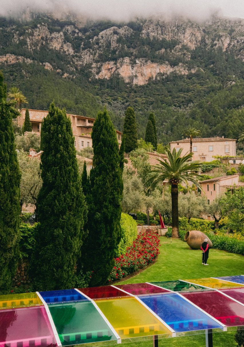 Haltes Colorées installation by Daniel Buren at La Residencia, a Belmond hotel in Mallorca