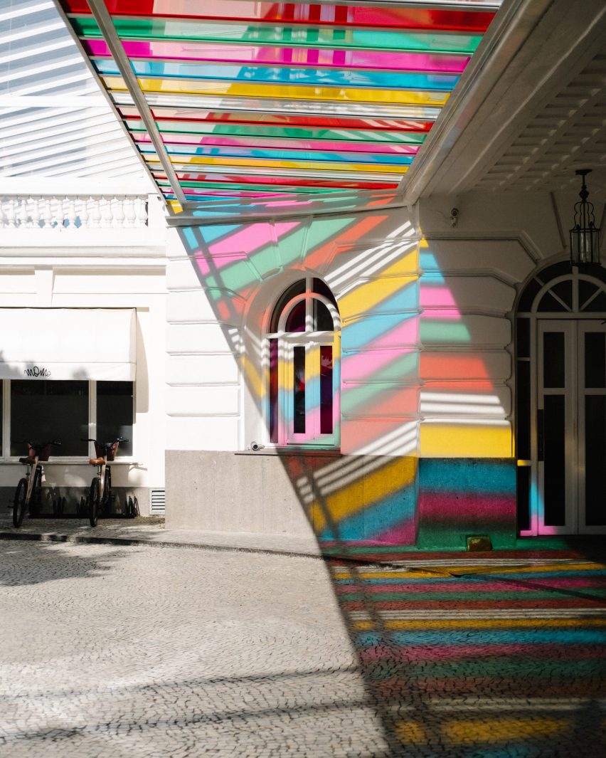 Haltes Colorées installation by Daniel Buren at Copacabana Palace, a Belmond hotel in Rio de Janeiro