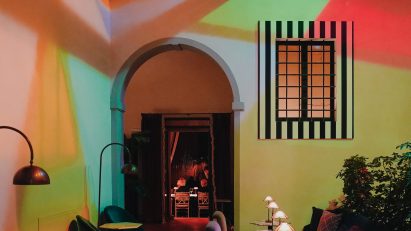 Haltes Colorées installation by Daniel Buren at Villa San Michele, a Belmond hotel in Florence