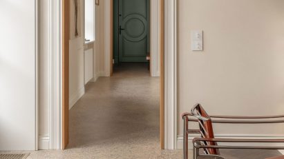 Sand terrazzo flooring