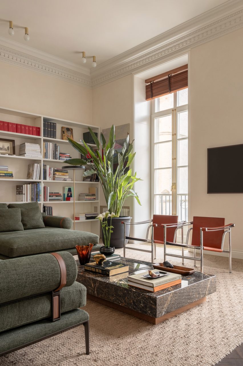 living room in mid-century home