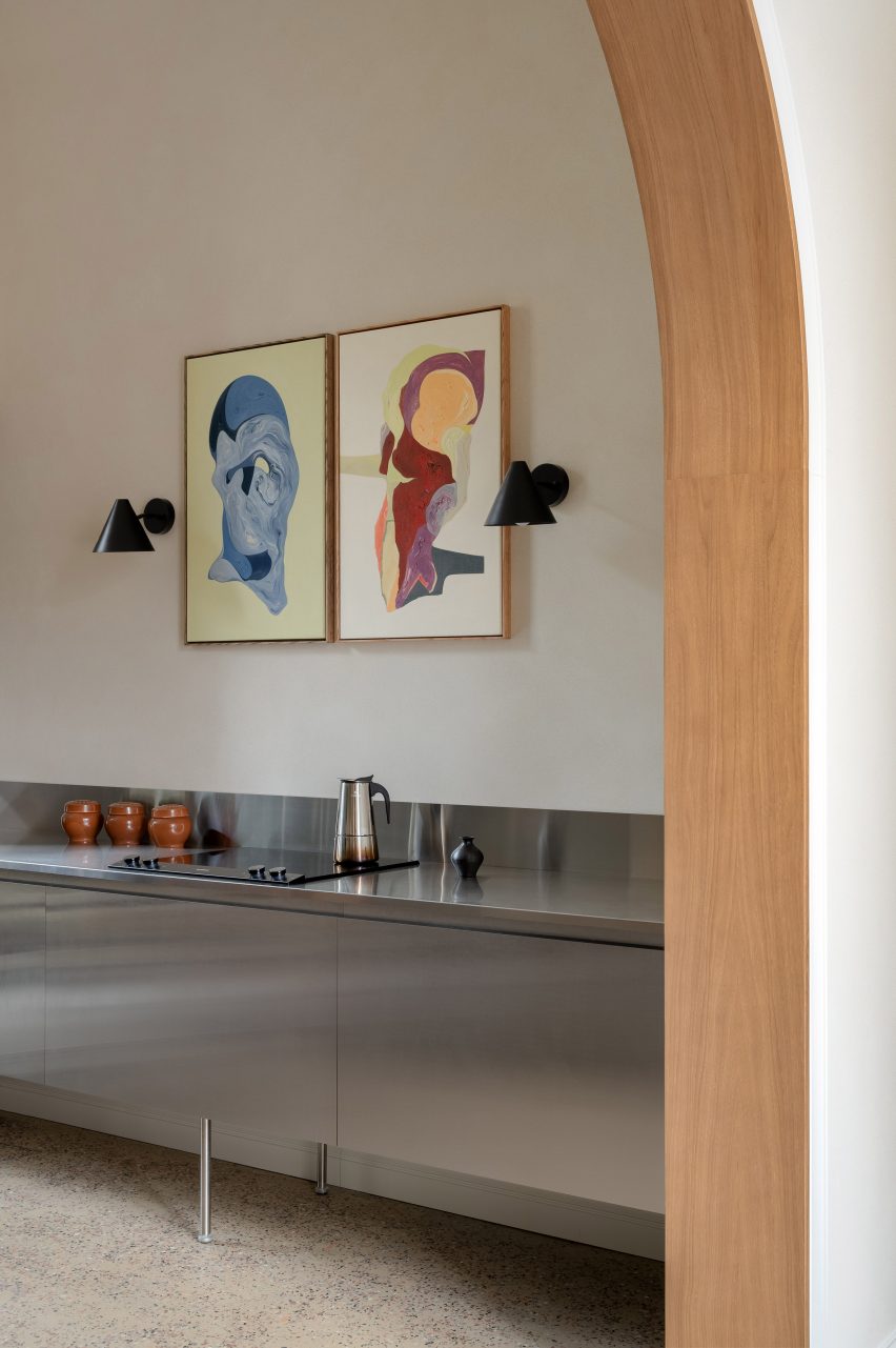 Wood lined archways by Modektura studio