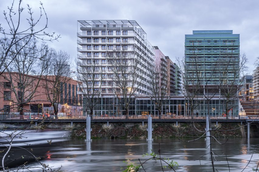Athletes' Village apartment blocks by Brenac & Gonzalez & Associés