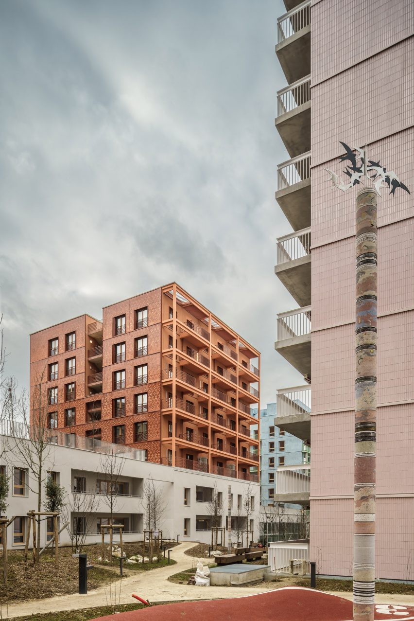 Athletes' Village apartment blocks by Brenac & Gonzalez & Associés
