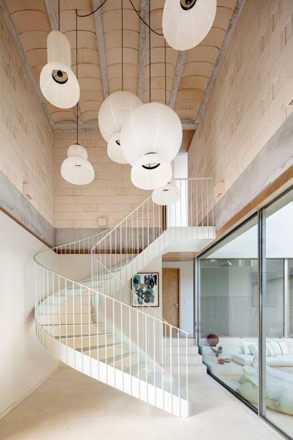 Spiral staircase within Bundle House