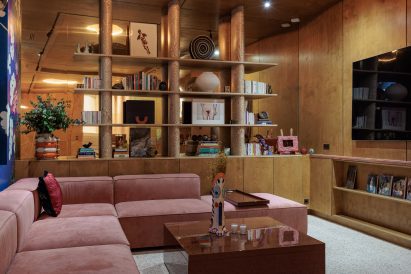 Living space within rammed-earth townhouse by Déchelette Architecture