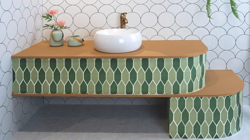 Metallic Japandi tiles by Cobsa