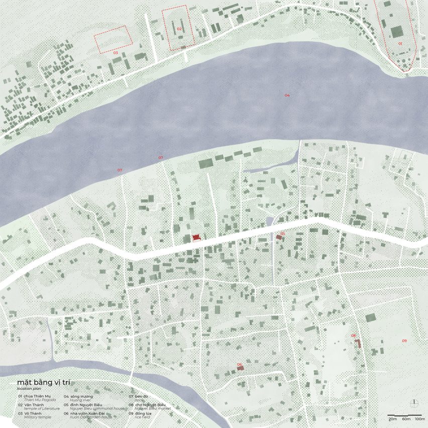 Site plan of De Hué Space by Studio Voi
