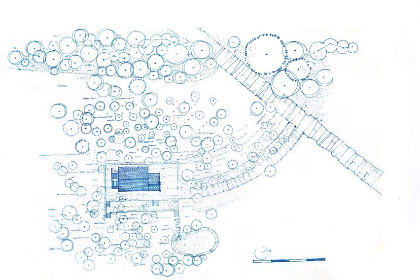 Site plan of Di Linh House by k59 Atelier