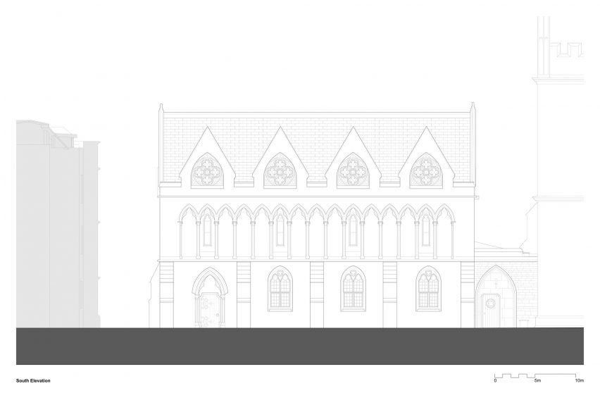 Front elevation of Exeter College Library by Nex and Donald Insall Associates