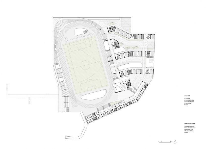 Third floor plan of Futian High School Campus by Remix Studio