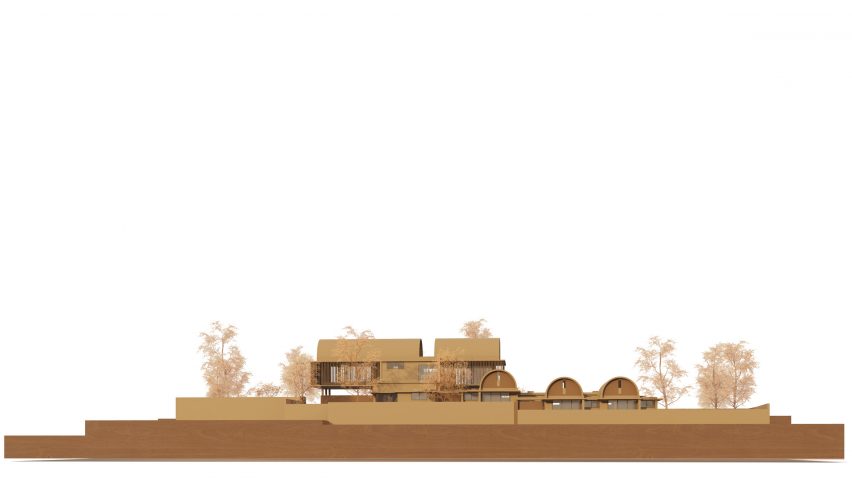 Elevation of The Stoic Wall Residence by Lijo Reny Architects