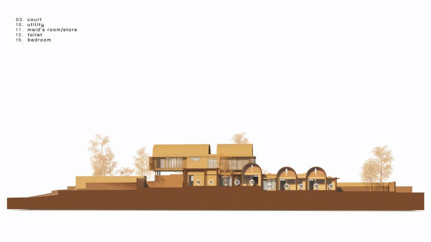 Section of The Stoic Wall Residence by Lijo Reny Architects