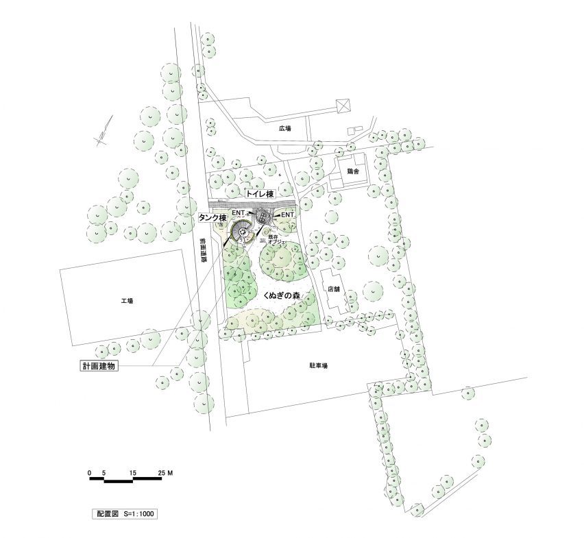 Site plan of Toiletowa by Tono Mirai Architects
