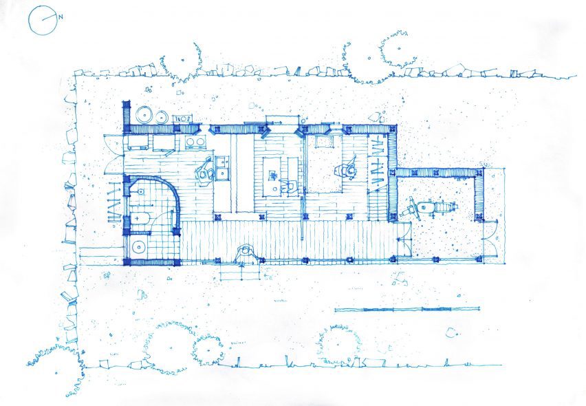 Plan of Di Linh House by k59 Atelier