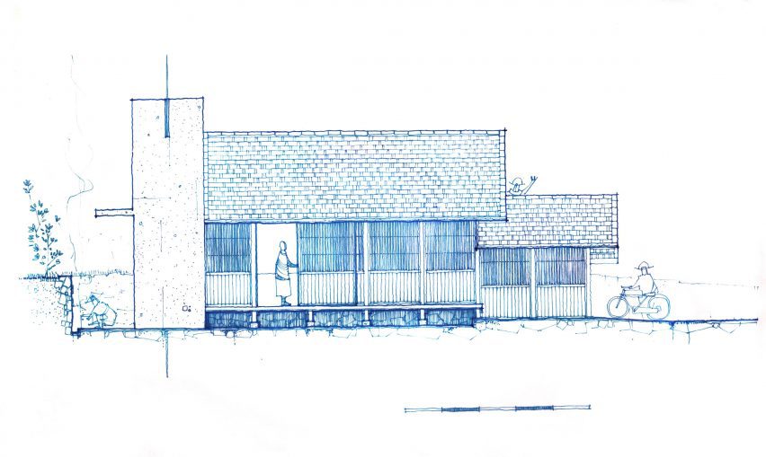 Section of Di Linh House by k59 Atelier