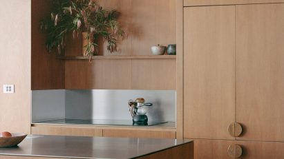 Wood-clad interior of Mossy Point in New South Wales