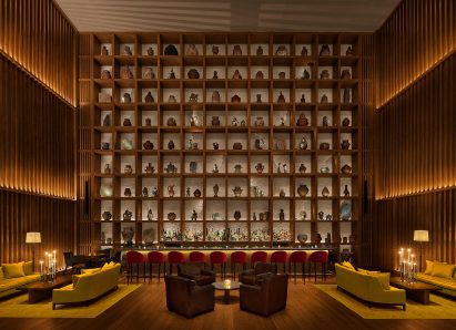 A huge grid of shelves displaying over 100 local artefacts