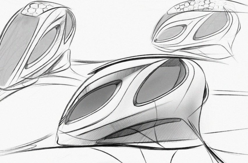 Drawing of electric car