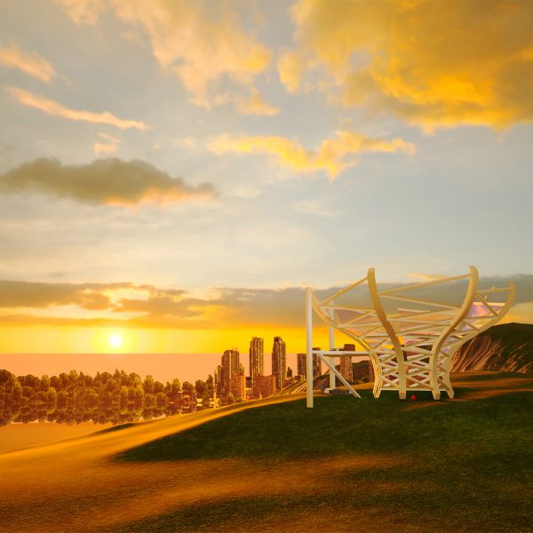 Model rendered into digital landscape