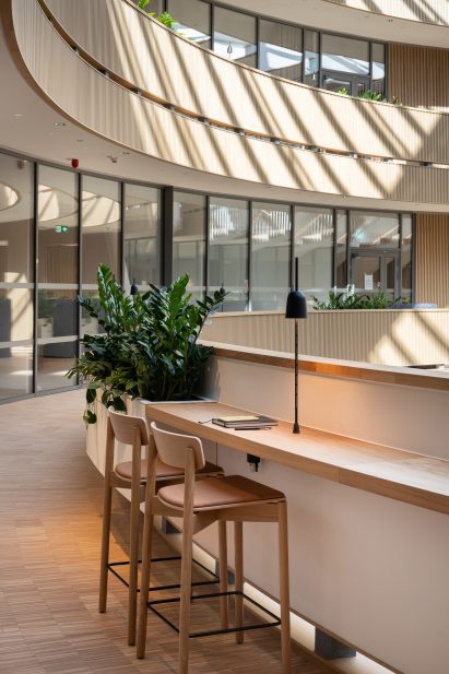 Wooden interior of Forskaren in Stockholm