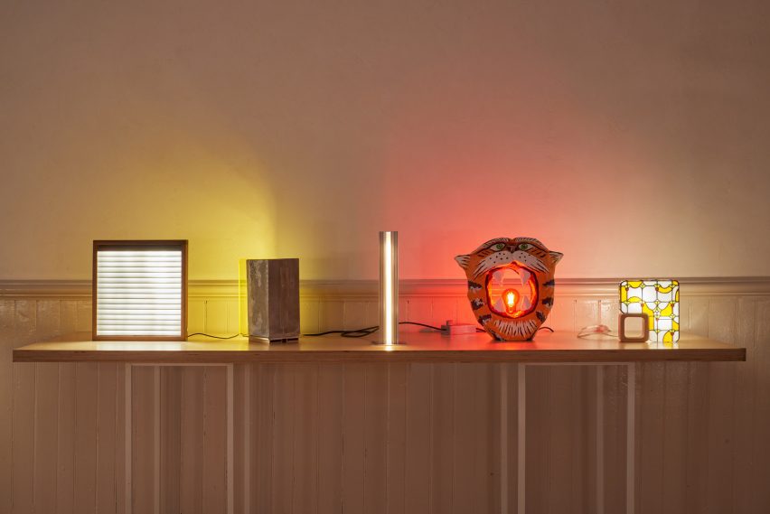 Collection of lamps during Head Hi show in Soho Loft