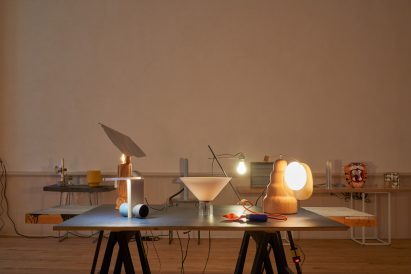 Collection of lamps during Head Hi show in Soho Loft
