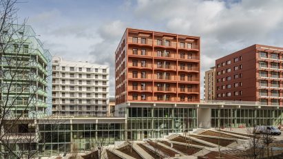 Athletes' Village apartment blocks by Brenac & Gonzalez & Associés