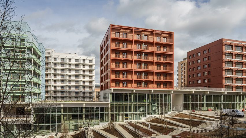 Athletes' Village apartment blocks by Brenac & Gonzalez & Associés