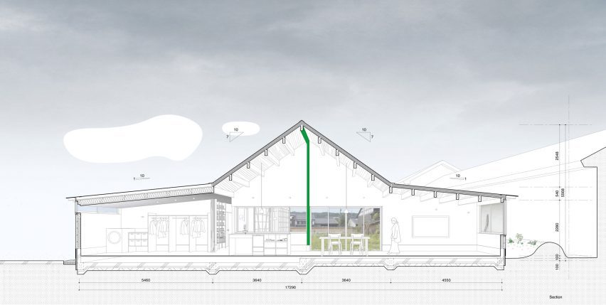 Section of Hokuriku Residence No. 3 by Chidori Studio