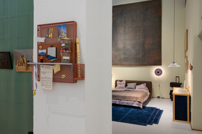 Bedroom in in The Imperfect Home by Inga Sempé at Triennale Milano