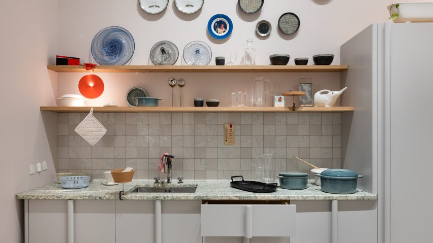 Kitchen in The Imperfect Home by Inga Sempé at Triennale Milano