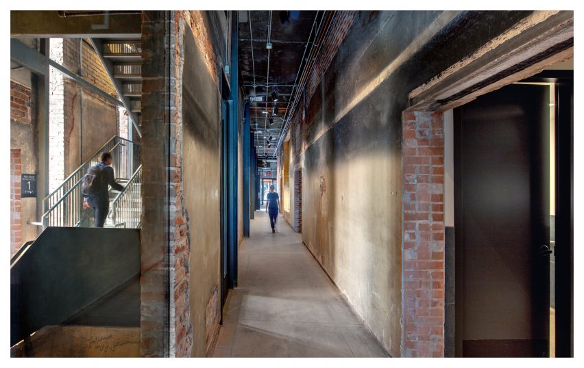 Interior with brick walls
