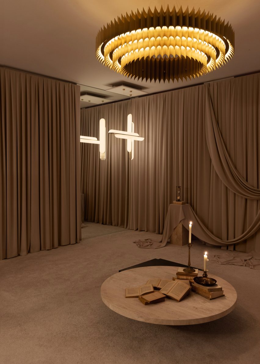 Lighting amoungst curtains