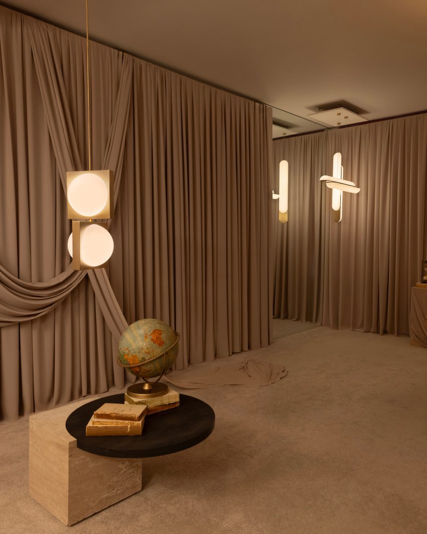 Lighting amoungst curtains
