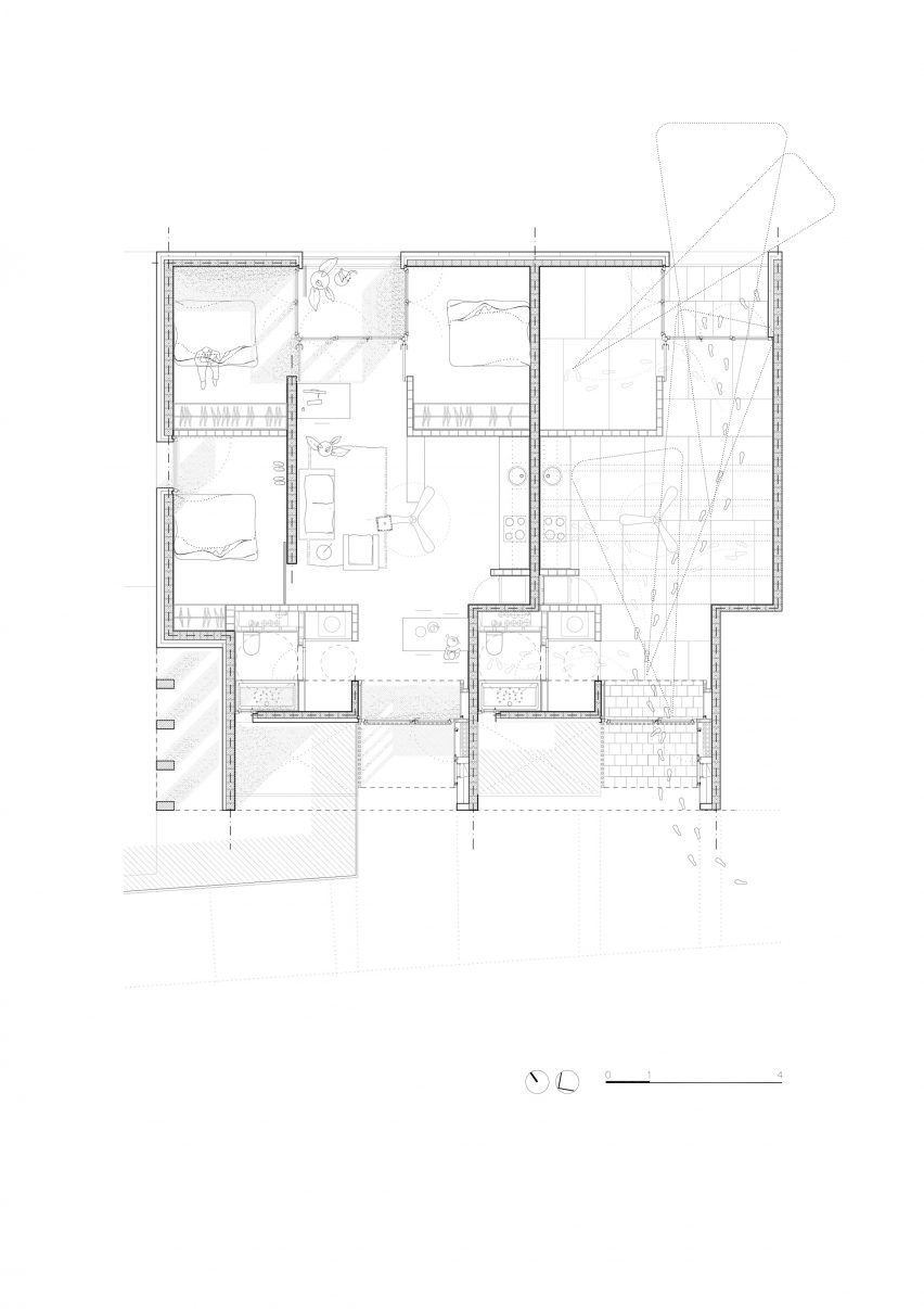 Plan of Living in Lime by Peris+Toral Arquitectes