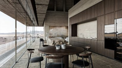 Living space of Dune House created on Lumion