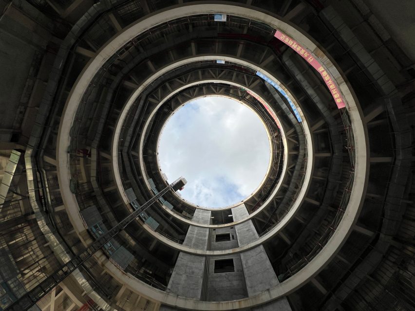 Interior view of circular science museum