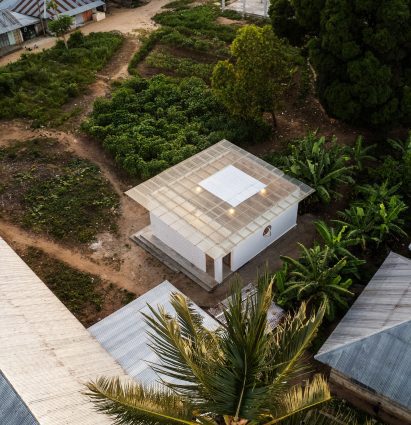 Aerial view of children's library in Zanzibar