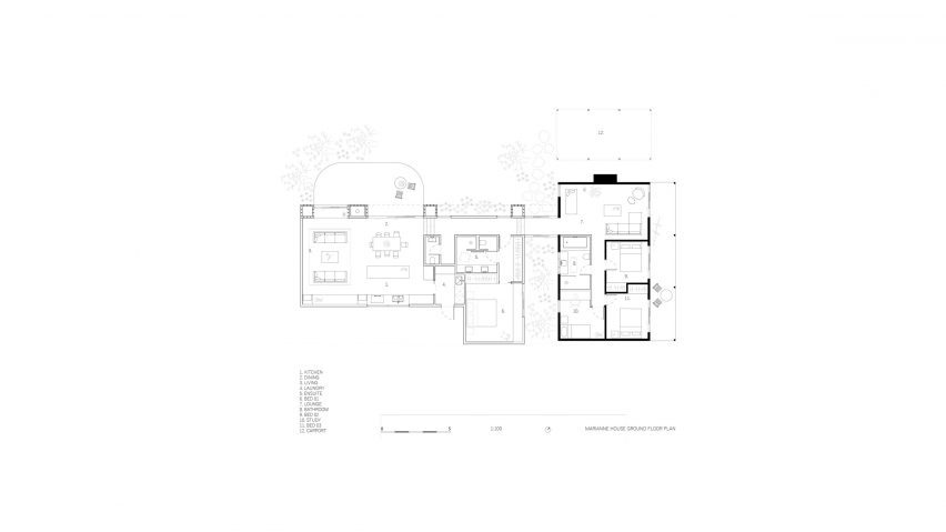 Floor plan of Marianne House by Victoria Merrett Architecture