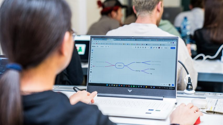 Student working on computer