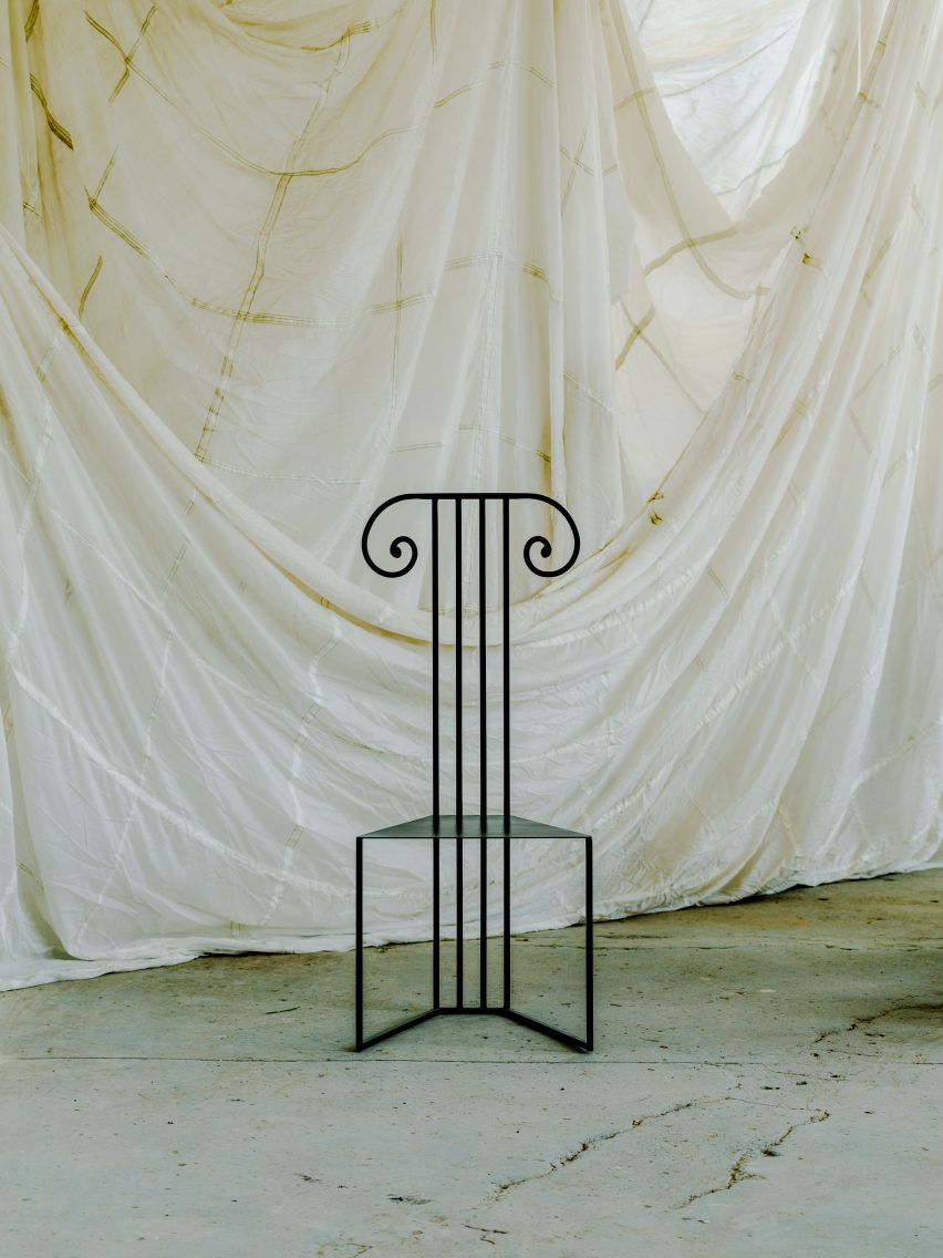 Chair made with steel backings