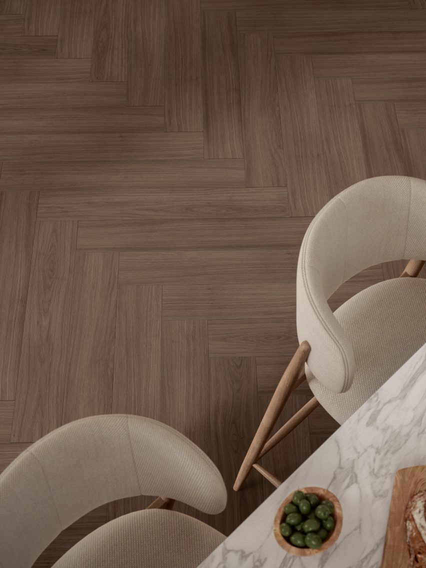 Modular One herringbone flooring by Parador