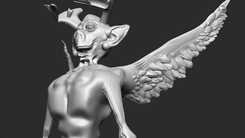 3D visualisation of a gargoyle.