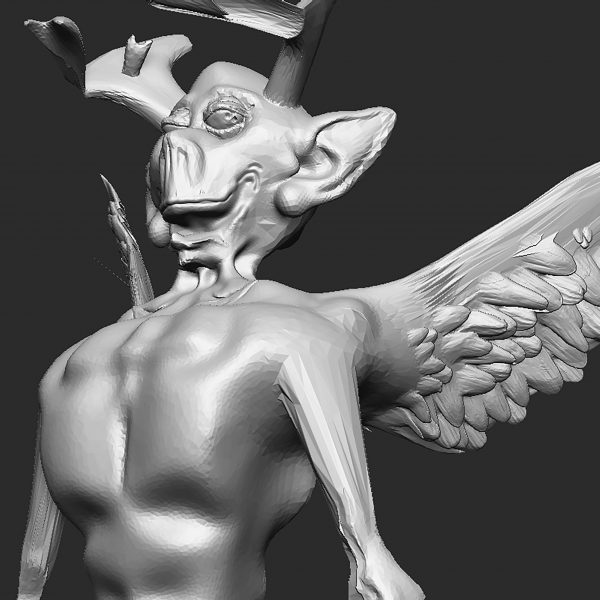 3D visualisation of a gargoyle.