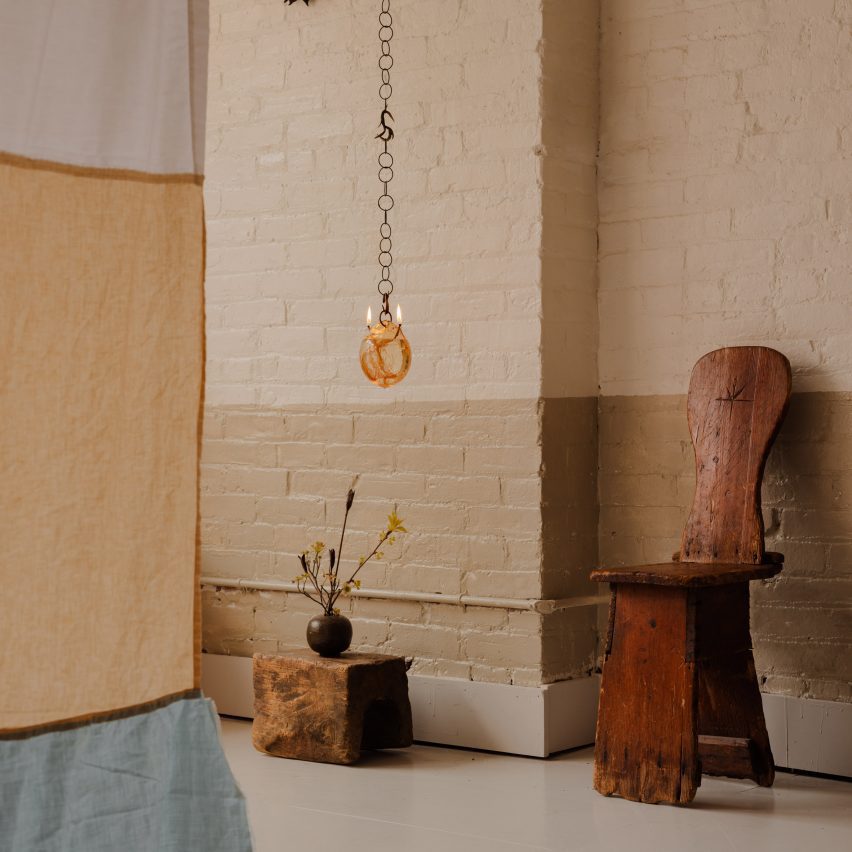 A wooden stool