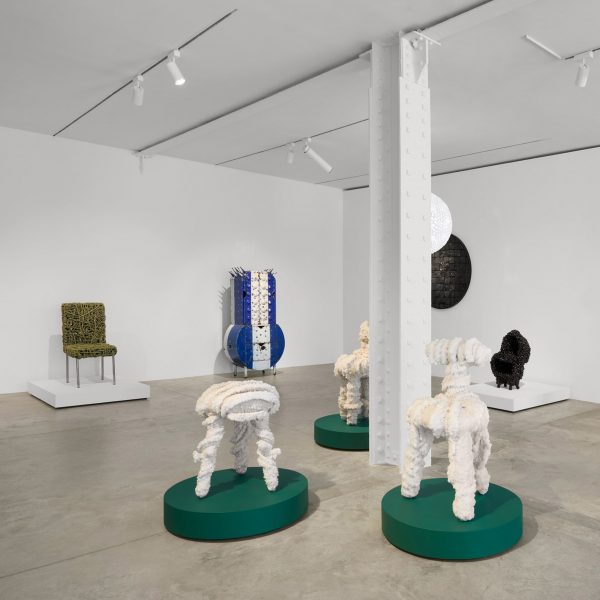Chairs and furniture in a gallery