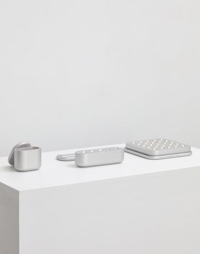 Pill containers on stand