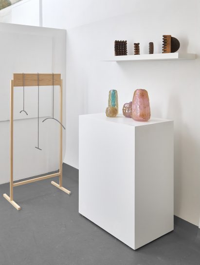 Vases on pedestal
