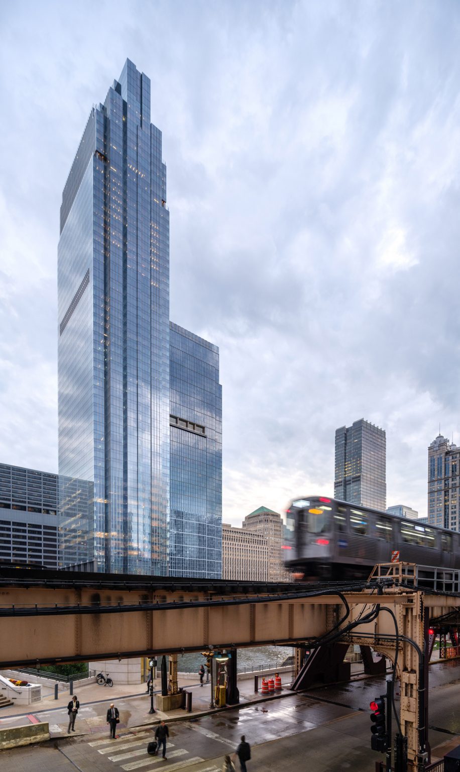 Glass facade towers in Chicago
